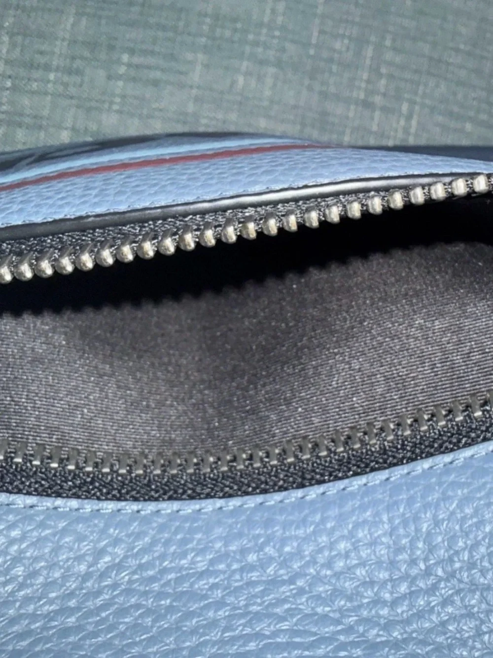 Coach west backpack refined pebble leather blue comfort carry